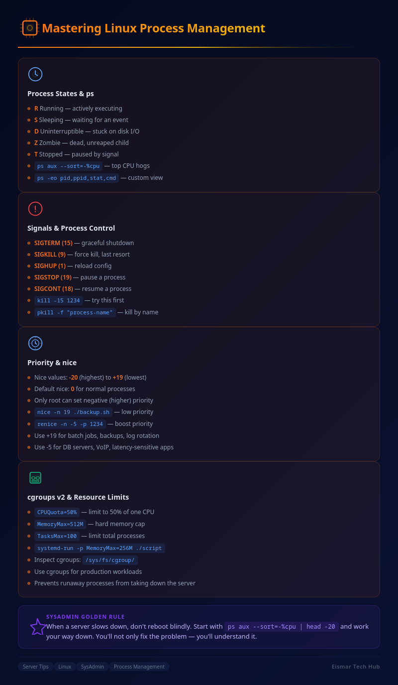 Infographic: Mastering Linux Process Management