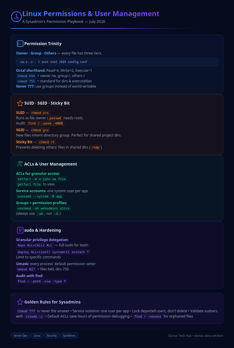 Infographic: Linux Permissions Cheat Sheet